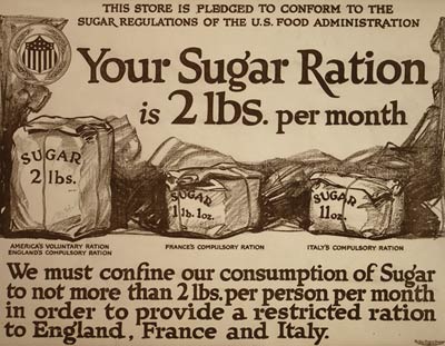 Your sugar ration is 2 lbs. per month War Poster