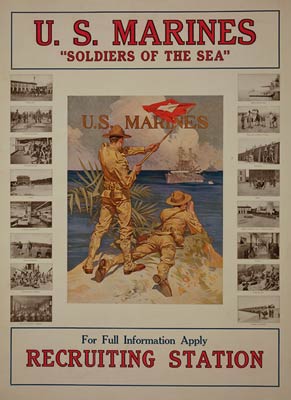 US Marines signaling to ships at sea War Poster