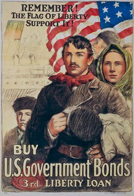Support the American flag of liberty War Poster