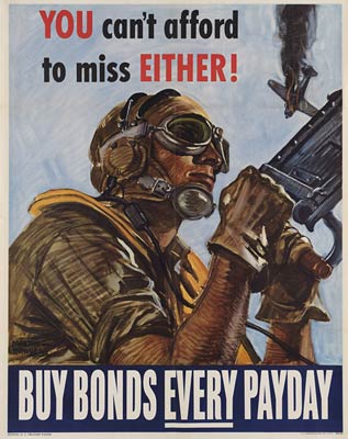 American World War II Poster, Buy bonds every payday