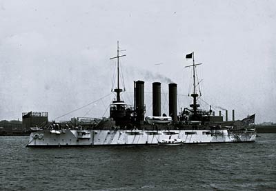 U.S.S. Maine battleship, broadside 1905