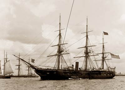 U.S.S. Pensacola Frigate American Warship 1890's