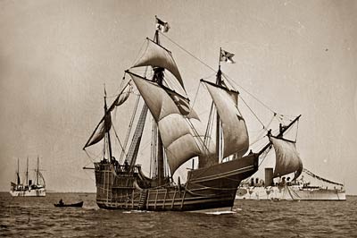Spanish caravel Santa Maria, Sailing Ship, 1892