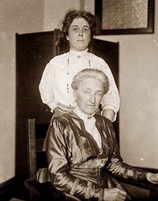Suffragette club Harriet Mayt Mills and Ella Hawley Crossett
