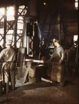 Steam drop hammer, blacksmith shop 1943