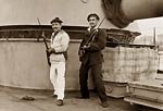 Two sailors in bayonet drill, Amiral Aube cruiser