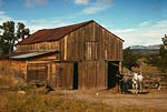 Wooden rustic barn in Pie Town New Mexico, 1940