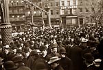 Suffragettes crowd Union Square New York 16th Feb 1908