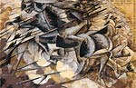 The charge of the lancers 1915 by Umberto Boccioni