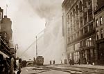 New York City Firemen dealing with blaze 1909