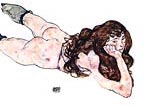 Lying female Egon Schiele