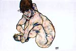 Sitting, nude female Egon Schiele