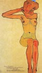 Seated Female Nude with Raised Right Arm 1910 Egon Schiele
