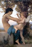 A young girl defending herself against Eros William-Adolphe Boug