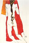 Madchenrucken mit langem Zopf 1913 Egon Schiele