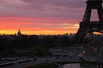 Eiffel tower sunrise, close up