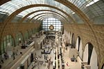 Musee d'orsay, Paris art gallery (former station), aerial view,