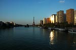 Paris view across Seine, Eiffel Tower in background