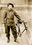 Paris policeman with his bicycle