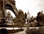 Gas Pavilion, with base of the Eiffel Tower on left, Paris Expos
