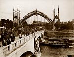 Crowds crossing the Pont de l'Alma, Paris Exposition, 1889