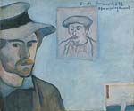 Self portrait with portrait of Gauguin