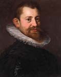 Portrait of Adriaen de Vries, wearing a white ruff and a black d