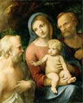 The holy family with saint Jerome