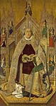 Saint Dominic of Silos enthroned as abbot