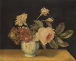 Flowers in a Delft Jar
