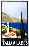 Italian Lakes, Tourist Poster, 1930