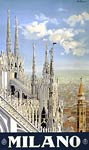 Milano, Cathedral, with the cityscape of Milan 1920