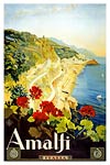 Amalfi Italy old travel poster