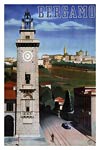 Bergamo, Italy Vintage Travel Poster.