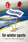 Vintage travel poster - Finnish State Railways (Ski Finland)