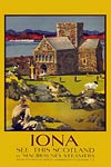 Iona, Scotland Steamer vintage tourist poster