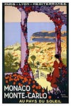 Monaco, Monte Carlo vintage travel poster