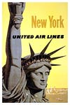 New York United Air Lines vintage travel poster