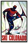 Ski Colorado vintage travel poster
