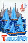 Tallinn Olympic Yacht vintage travel poster