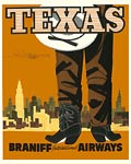 Texas vintage travel poster