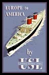 Europe to America by United States Lines vintage poster