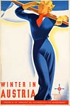 winter in Austria skiing travel poster