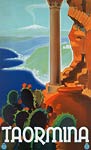 Taormina vintage travel poster