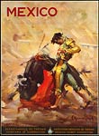 Mexico bull fighting, tourist poster