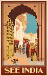See India vintage travel poster