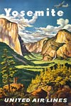 Yosemite national park vintage travel poster