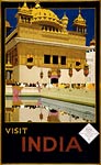 Visit India, Delhi House, vintage tourist poster