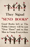Send books to our men - semaphore flag signals WWI Poster
