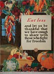 Eat less, and let us be thankful - WWI Poster